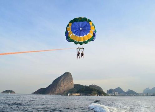 Parasailing in Rio de Janeiro. Rio de Janeiro, BRAZIL