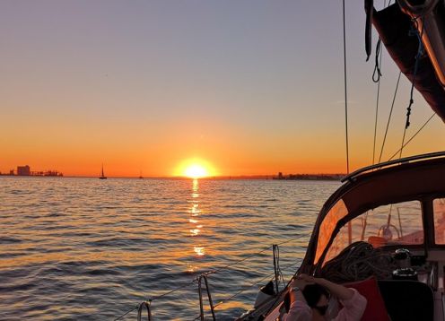 The Best Sunset Sailing Tour in Lisbon on a Luxury Sailing Yacht. Lisbon, PORTUGAL